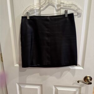 Old Navy Classic Black Leather Mini Skirt